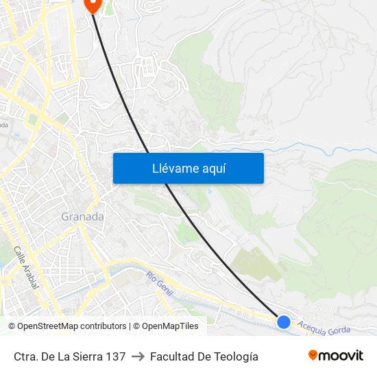 Ctra. De La Sierra 137 to Facultad De Teología map