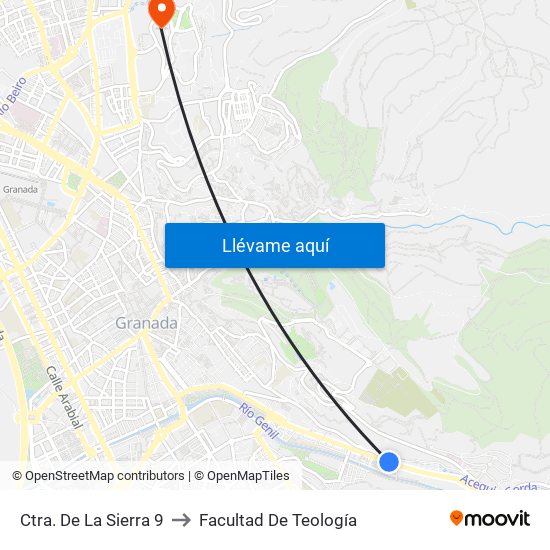 Ctra. De La Sierra 9 to Facultad De Teología map