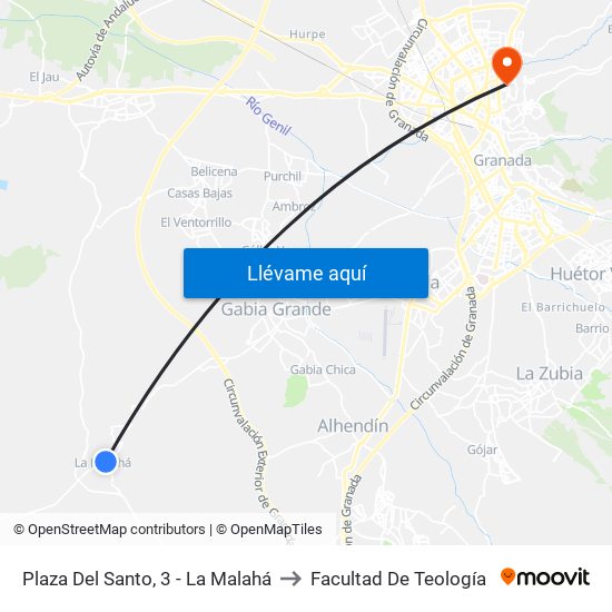 Plaza Del Santo, 3 - La Malahá to Facultad De Teología map