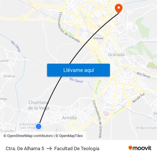 Ctra. De Alhama 5 to Facultad De Teología map