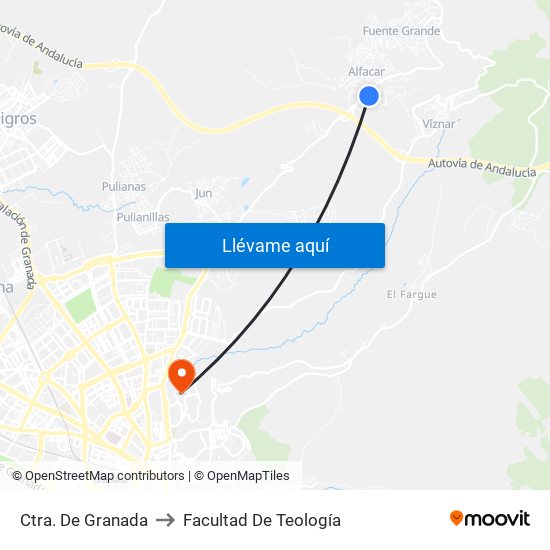 Ctra. De Granada to Facultad De Teología map