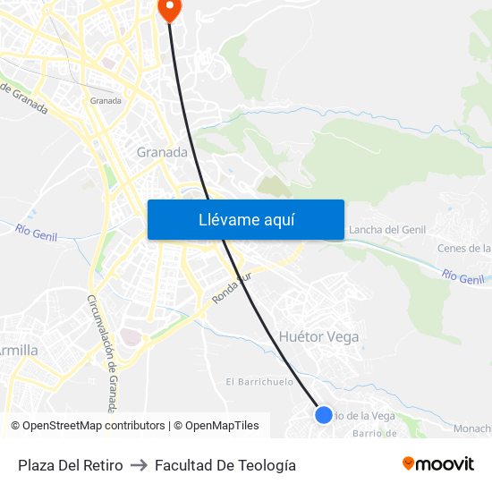 Plaza Del Retiro to Facultad De Teología map