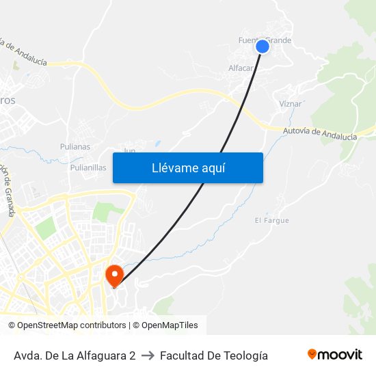 Avda. De La Alfaguara 2 to Facultad De Teología map