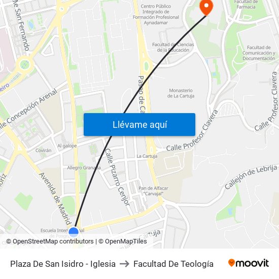 Plaza De San Isidro - Iglesia to Facultad De Teología map