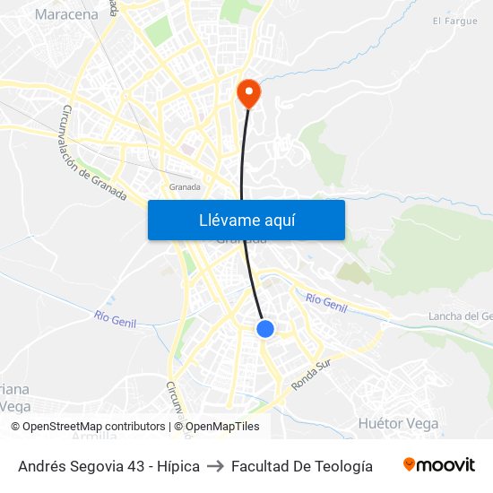 Andrés Segovia 43 - Hípica to Facultad De Teología map