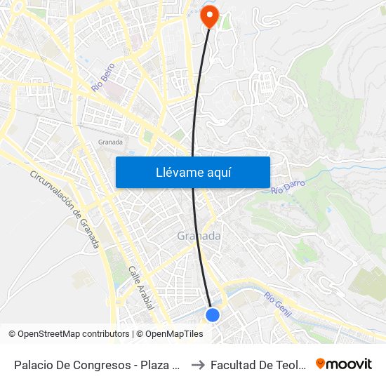 Palacio De Congresos - Plaza Rotary to Facultad De Teología map