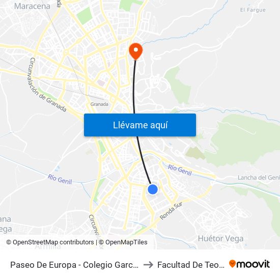 Paseo De Europa - Colegio García Lorca to Facultad De Teología map