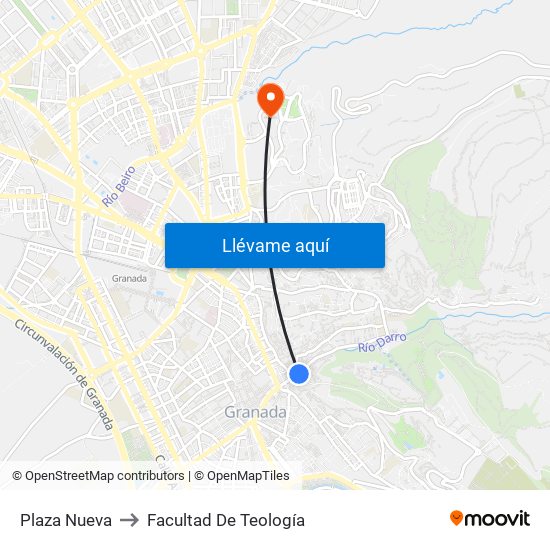 Plaza Nueva to Facultad De Teología map