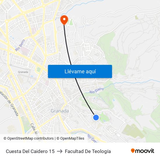 Cuesta Del Caidero 15 to Facultad De Teología map