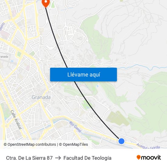 Ctra. De La Sierra 87 to Facultad De Teología map