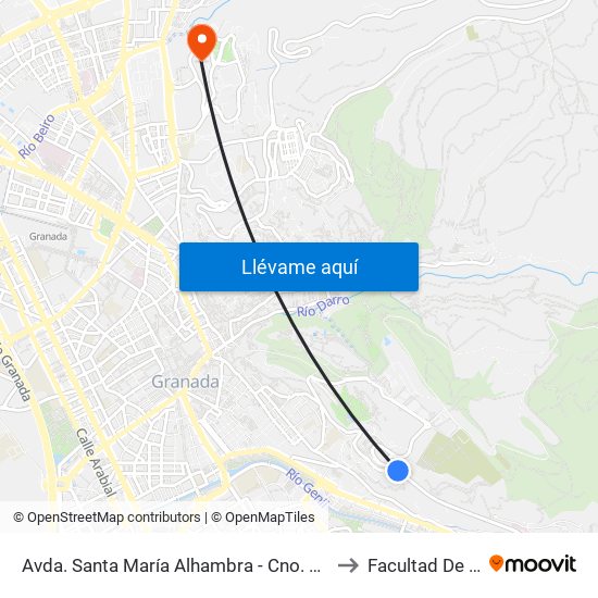 Avda. Santa María Alhambra - Cno. Nuevo Cementerio 82 to Facultad De Teología map