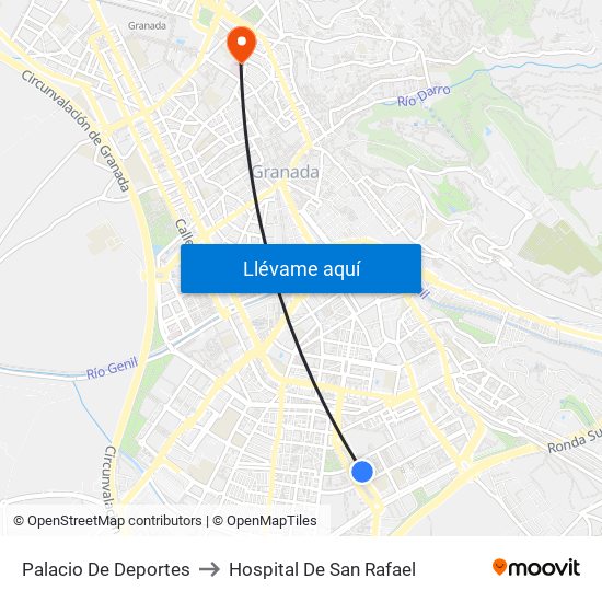 Palacio De Deportes to Hospital De San Rafael map