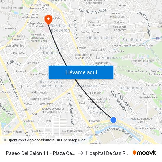 Paseo Del Salón 11 - Plaza Carretas to Hospital De San Rafael map
