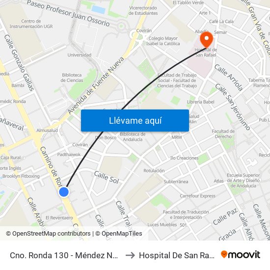 Cno. Ronda 130 - Méndez Núñez to Hospital De San Rafael map