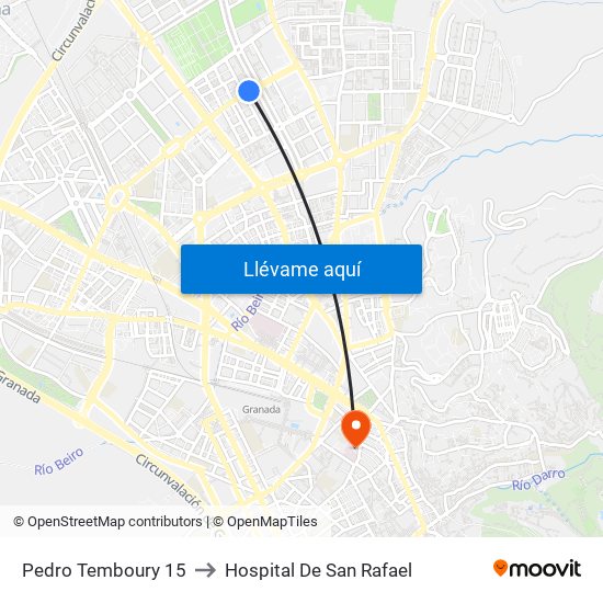 Pedro Temboury 15 to Hospital De San Rafael map