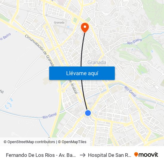 Fernando De Los Ríos - Av. Barcelona to Hospital De San Rafael map