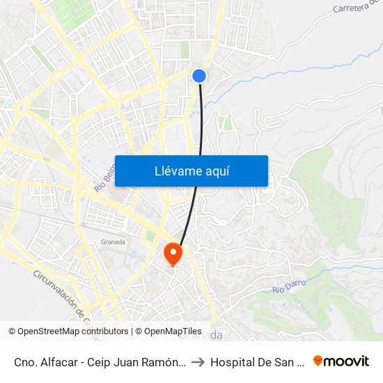 Cno. Alfacar - Ceip Juan Ramón Jiménez to Hospital De San Rafael map