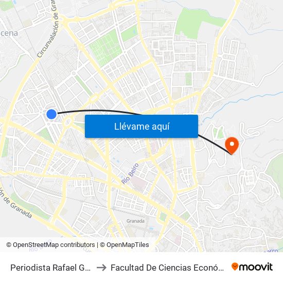 Periodista Rafael Gómez Montero 3 to Facultad De Ciencias Económicas Y Empresariales map