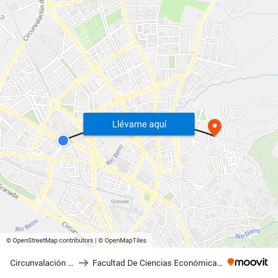 Circunvalación Encina 23 to Facultad De Ciencias Económicas Y Empresariales map