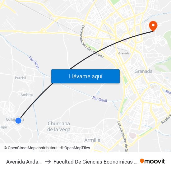 Avenida Andalucía, 32 to Facultad De Ciencias Económicas Y Empresariales map