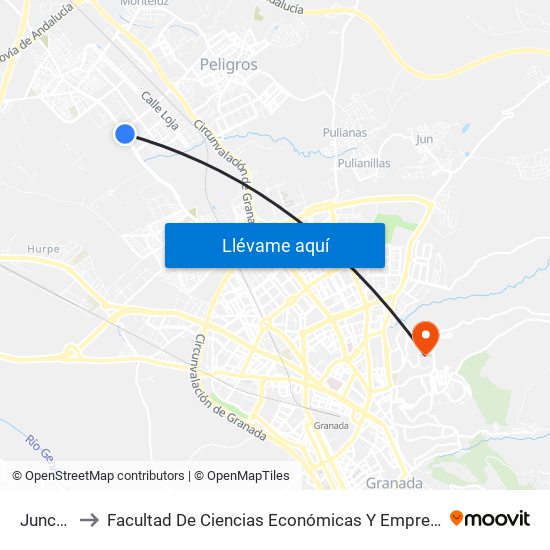 Juncaril to Facultad De Ciencias Económicas Y Empresariales map