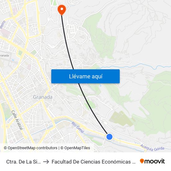 Ctra. De La Sierra 69 to Facultad De Ciencias Económicas Y Empresariales map