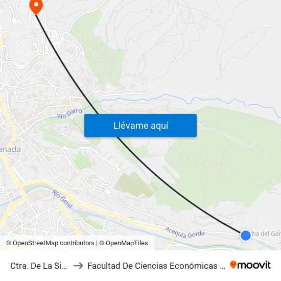 Ctra. De La Sierra 160 to Facultad De Ciencias Económicas Y Empresariales map
