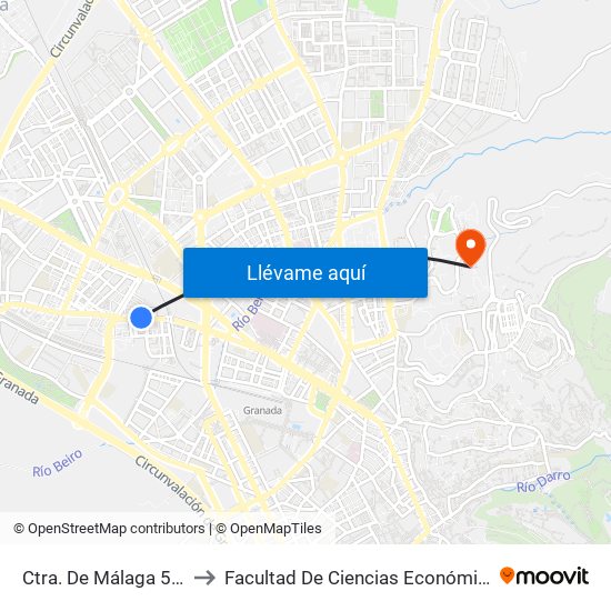 Ctra. De Málaga 54 - Fte Torres to Facultad De Ciencias Económicas Y Empresariales map