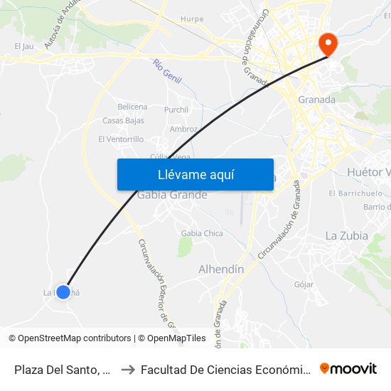 Plaza Del Santo, 3 - La Malahá to Facultad De Ciencias Económicas Y Empresariales map