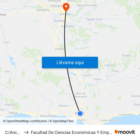 C/Ancha 1 to Facultad De Ciencias Económicas Y Empresariales map