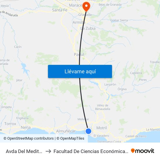 Avda Del Mediterráneo III to Facultad De Ciencias Económicas Y Empresariales map