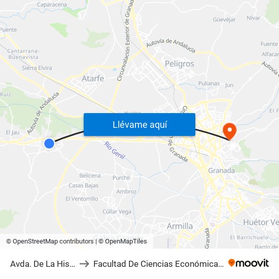 Avda. De La Hispanidad 2 to Facultad De Ciencias Económicas Y Empresariales map