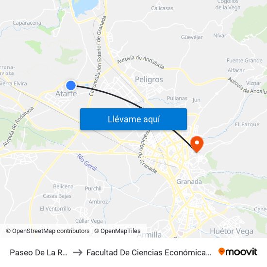 Paseo De La Redonda 1 to Facultad De Ciencias Económicas Y Empresariales map