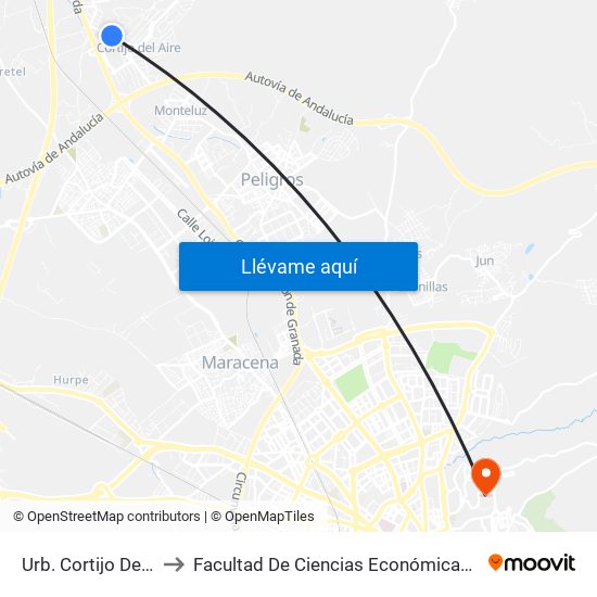 Urb. Cortijo Del Aire 2 V to Facultad De Ciencias Económicas Y Empresariales map