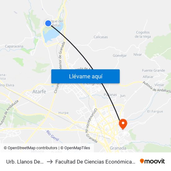 Urb. Llanos De Silva 1 V to Facultad De Ciencias Económicas Y Empresariales map