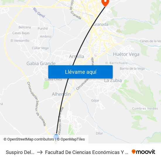 Suspiro Del Moro to Facultad De Ciencias Económicas Y Empresariales map