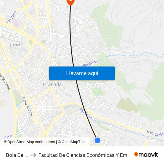 Bola De Oro to Facultad De Ciencias Económicas Y Empresariales map