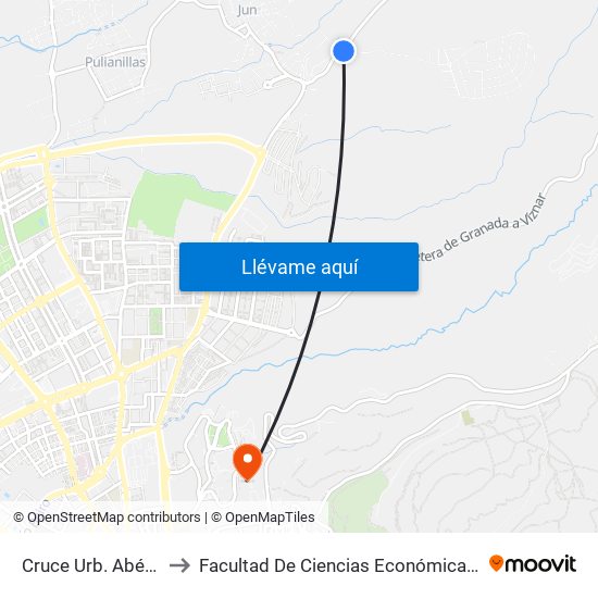 Cruce Urb. Abén Humeya to Facultad De Ciencias Económicas Y Empresariales map
