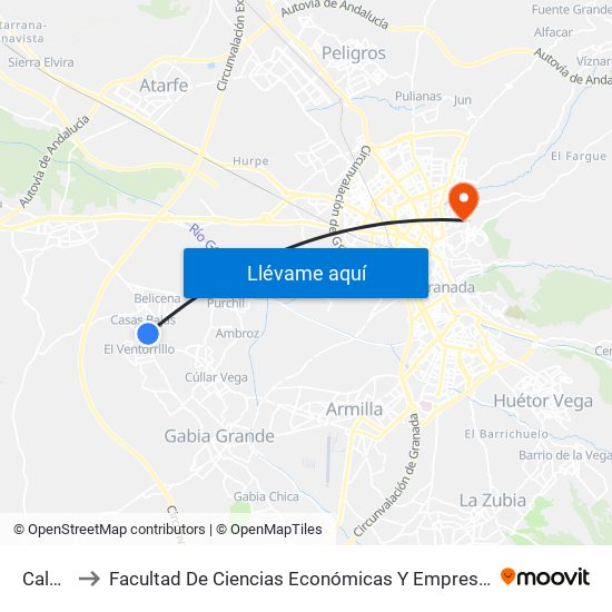 Caleta to Facultad De Ciencias Económicas Y Empresariales map