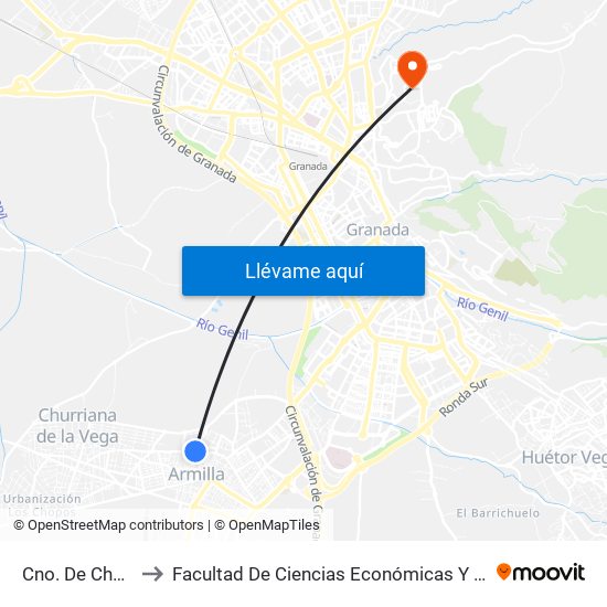 Cno. De Churriana to Facultad De Ciencias Económicas Y Empresariales map