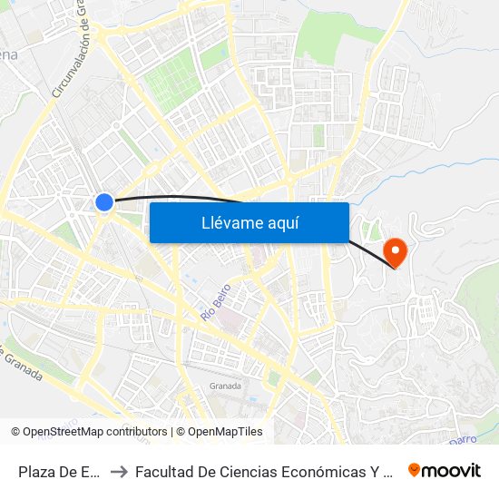 Plaza De Europa to Facultad De Ciencias Económicas Y Empresariales map