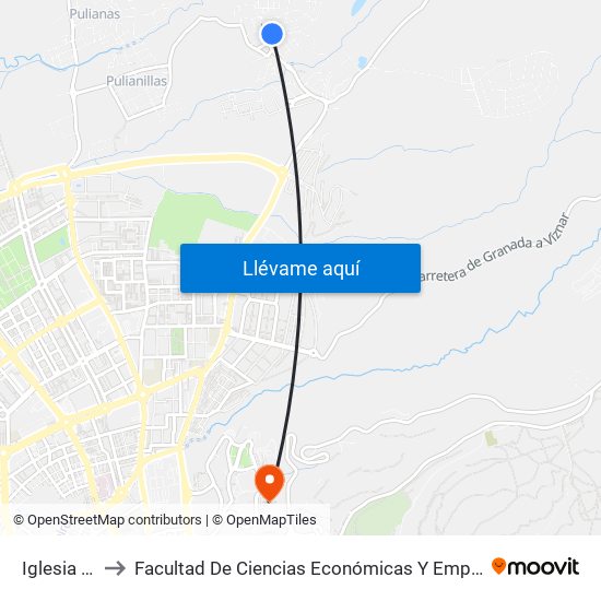 Iglesia Jun to Facultad De Ciencias Económicas Y Empresariales map