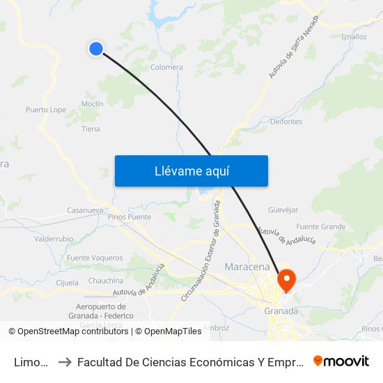 Limones to Facultad De Ciencias Económicas Y Empresariales map