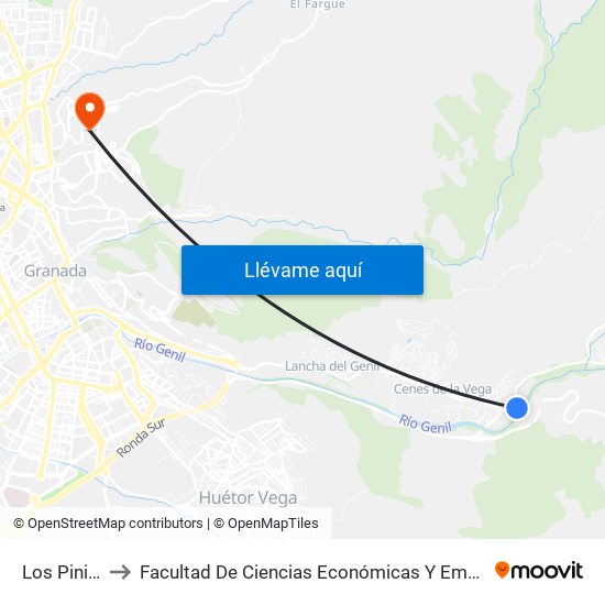 Los Pinillos to Facultad De Ciencias Económicas Y Empresariales map