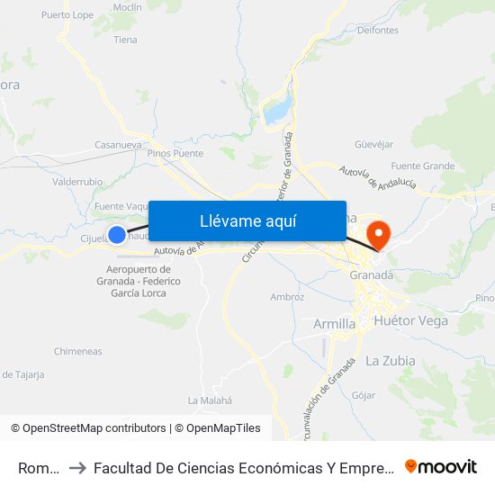 Romilla to Facultad De Ciencias Económicas Y Empresariales map