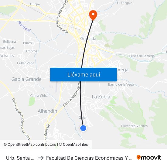 Urb. Santa Marta to Facultad De Ciencias Económicas Y Empresariales map