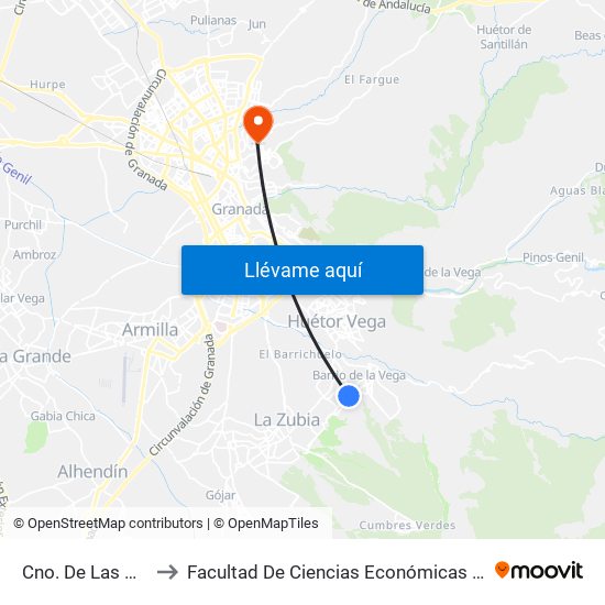 Cno. De Las Canteras to Facultad De Ciencias Económicas Y Empresariales map