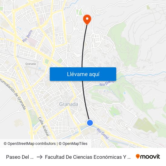 Paseo Del Salón to Facultad De Ciencias Económicas Y Empresariales map