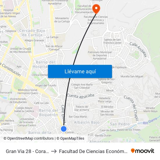 Gran Via 28 - Corazón De Jesús to Facultad De Ciencias Económicas Y Empresariales map