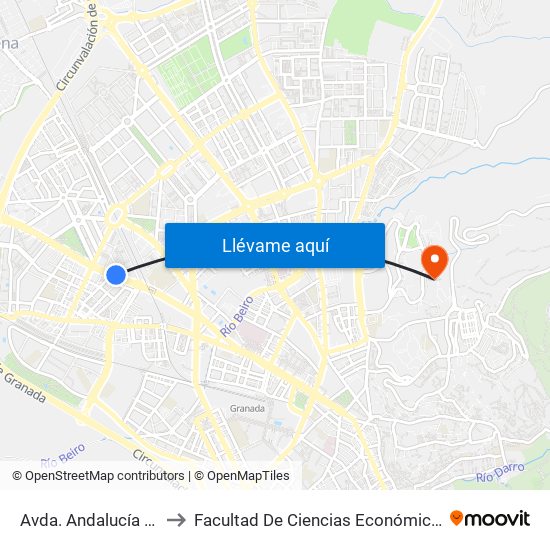 Avda. Andalucía - Sindicatos to Facultad De Ciencias Económicas Y Empresariales map